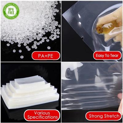 China Barrier Vacuum Bags For Storage BPA Free Film Food Grade 100PCS /Lot Heated Freezer Bags Kitchen Packaging Bags For Vacuum Sealer for sale