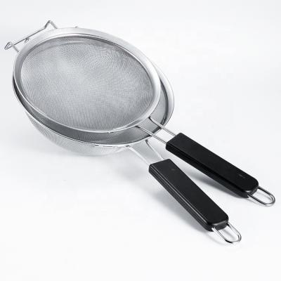 China Viable Fine Wire Mesh Strainer With Handle Stainless Steel Mesh Strainer Stainless Steel Colander for sale