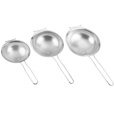 China Sustainable Universal 3 Pcs Stainless Steel Food Strainer Mesh Set for sale