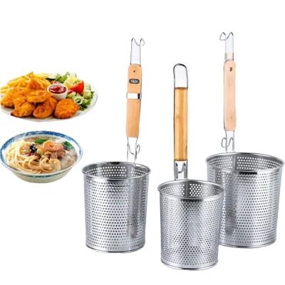 China Eco-friendly Sustainable Stainless Steel Colander Strainer Noodle Cooking Pasta Oil Spoon Strainer Kitchen Tool for sale