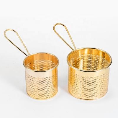 China Sustainable S/S 304 Food Grade Mini French Table Serving Stainless Steel Chip Fryer Basket for sale