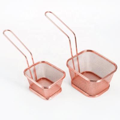 China Viable Kitchen Tools Mini Stainless Steel French Fries Serving Baskets French Fries Rack for sale