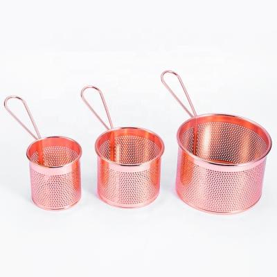 China Viable High Quality Stainless Steel Wire Mesh French Fries Preserve Strainer Small Fryer Basket for sale