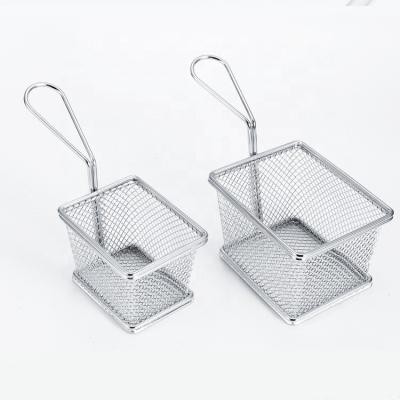 China Viable Fryer Basket For Chip Stainless Steel Square Fries Basket For Fried Food for sale