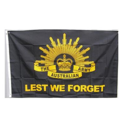 China China Manufacturer High Quality Custom Flags 3x5 100D Lightweight Polyester Custom Made Lest We Forget Flags for sale