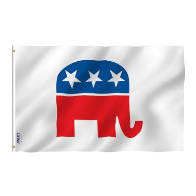 China Wholesale Best Price Lightweight Custom Flags 3x5 4x6 100D Polyester Custom Republican Party Elephant Flags for sale