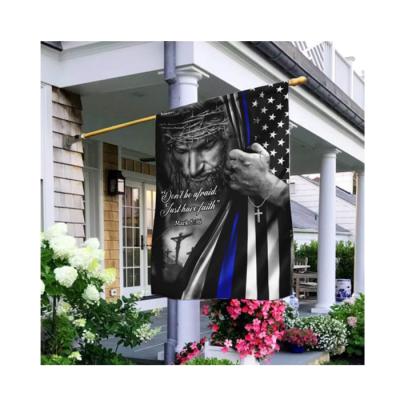 China Jesus Christian Custom Advertising Print Hanging & Thin Blue Line 3x5 Custom Flags for sale