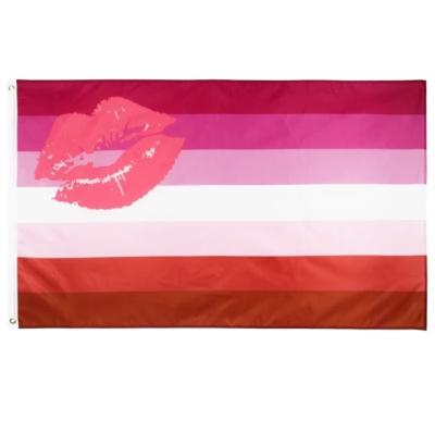 China China Manufacturer Custom Made Polyester Lgbt Pride Lipstick Lesbian Flag Hanging Manufacturer for sale