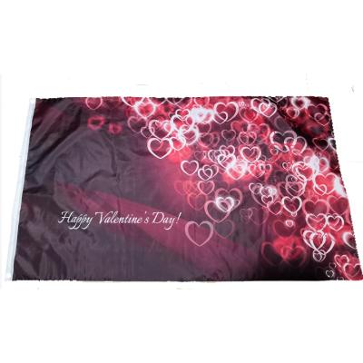 China Hanging 3x5ft 4x6ft or Custom Print Polyester Giant Valentines Day Flag Home Shop Banner for sale