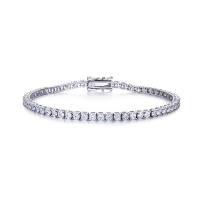 China Customizable Vintage Tennis Chains Jewelry 925 Sterling Silver 3mm 4mm 5mm CZ Zirconia Tennis Bracelet for sale