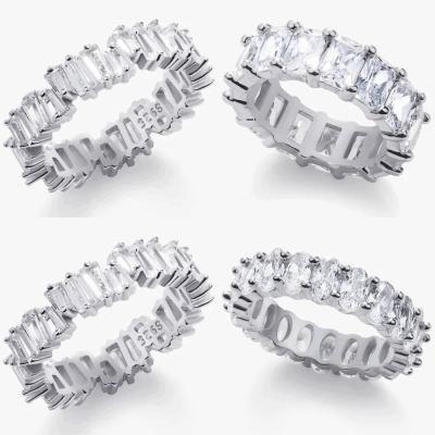 China Women TRENDY Jewelry Engagement Rings 925 Sterling Silver Shining Zircon Wedding Bands Eternity Ring for sale