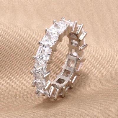 China Jewelry 925 Sterling Silver Rings Square Shape Romantic Luxury Ring for sale