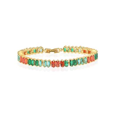 China Wholesale 18cm CLASSIC Tennis FOXI Chain Bracelets Inlay High Quality Colorful Gemstone For Women for sale