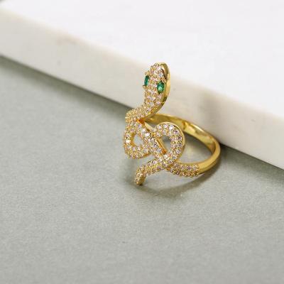 China Wholesale FASHIONABLE Zircon Ring Gold Plated Diamond Ring Snake Shape Ring For Women for sale