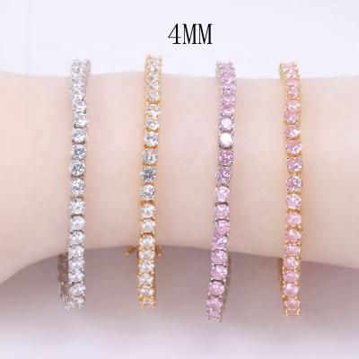 China 2020 New FASHION Women's Bracelet 4MM Diamond Bracelet Sterling Silver Tennis for sale