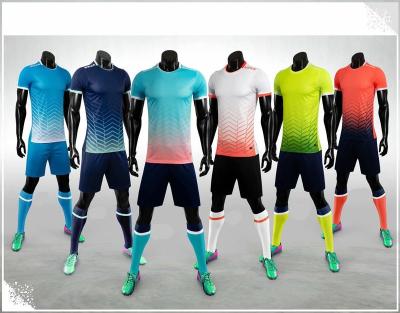 China Summer Gradient Style Football Multicolor Quick Dry Team Men's Tank Top Sets for sale