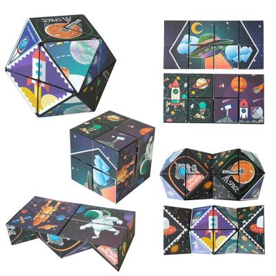 China Educational Geometric Magic Cube EXW In Toy Dropshipping Star Cubes Transforming 3D Puzzle Assembly Cube Infinity Moving Person Relax for sale