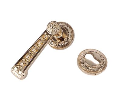 China Interior Luxury Modern Door Handle Square Gold Easy Installation Door Handle Lock And Lock Set for sale