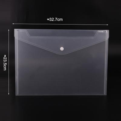 China Plastic A4 Folder Bag Envelope Buttoned PVC A2 Clip Manila Plastic Document Bag Legal Folder for sale