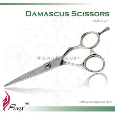 China Hair Scissors Real 120 Layer Professional Damascus Steel Hair Scissors for sale