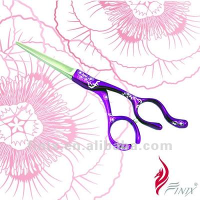 China Aluminum Tattoo Hair Scissors Muifa Style Engranving Beauty Handle Hairdressing Scissors (Engranving) for sale