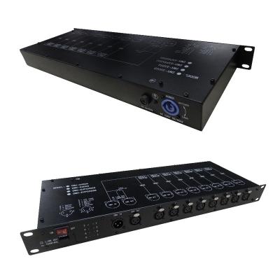 China High quality stage lighting dmx splitter 8 way distributor 1U 19