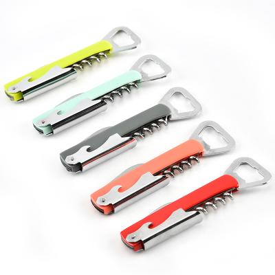 China Portable Promotional Color Wing Corkscrew Wine Bottle Opener Stainless Steel Beer Bottle Opener for sale