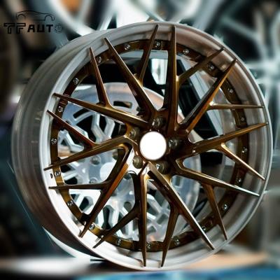 China Aftermarket wheel rims 2 pieces T6061 forged aluminum alloy racing car wheel dodge made in china 22inches rims wheels for sale