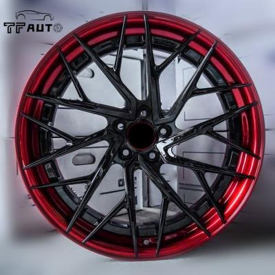 China Aftermarket wheel rims 2 pieces gold forged aluminum alloy race car wheel dodge made in china 22inches rims wheels for sale