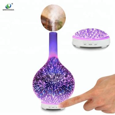 China Electric Household Ultrasonic 3D Firework Essential Oil Glass Diffuser for sale