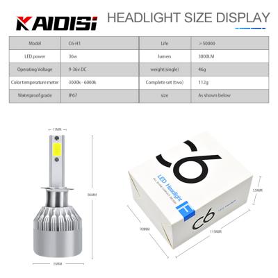 China Auto Led Auto Headlamp Wholesale H13 H11 9005 Car C6 LED Headlight Bulb 9006 H7 LED C6 H4 Car LED Headlights for sale