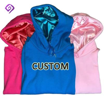 China Luxury Silk Men Unisex Logo Satin Lined Hoodie Custom Made Plain High Quality Oversized Anti-wrinkle OEM Manufacturer for sale