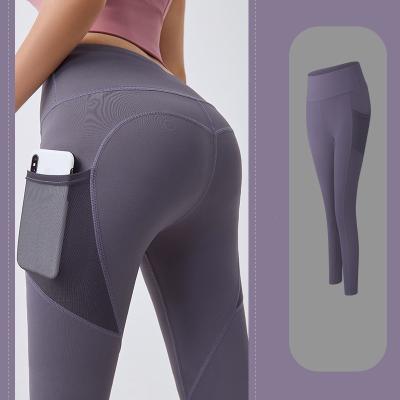 China The 2021 Hot Selling Sport High Butt Breathable Spandex Gaiters Custom Size Crac! crack! Pocket Sports Tight Women's Yoga Gym Set with Pockets for sale