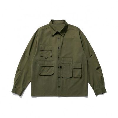 China OEM Custom Men's Urban Outdoor Cargo Shirt Breathable Multi-pocket Shirt Shirt for sale