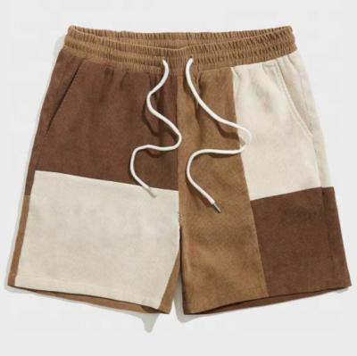 China Anti-wrinkle OEM new designer Cotton Short Pant Customize Logo Men Sweat Color Block Men's Corduroy Shorts for sale