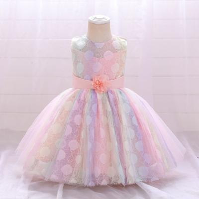 China ODM Mesh Polka-Dot Anti-Wrinkle OEM Hot Sale Baby Girl Birthday Dresses Girls Princess Tutu Dress Party Dresses For 1-6 Y Cotton Girl for sale