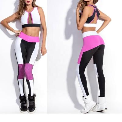 China High Waist Workout Clothes For Women Fitness Breathable Private Label Sports Bra And Leggings Custom Made Yoga Pants Set for sale