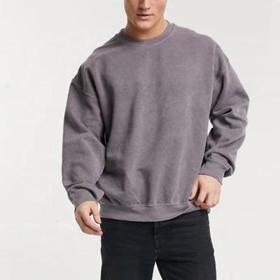 China Anti-wrinkle OEM High Quality Mens Washed Sweatshirts Drop Shoulder Mens Oversized Crewneck Sweatshirts for sale