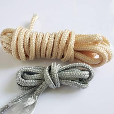 China Manufacturer Viable Silver Gray Color 5mm 6mm PP Rope 4mm Braided Packing Bag Rope Handle For Bag Hat Toys Te koop