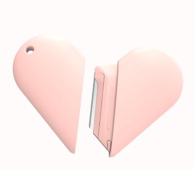 China Stainless Steel Eyebrow Heart Shaped Trimmer Facial Shavers For Women Hair Removal Eyebrow Trimmer Razor for sale