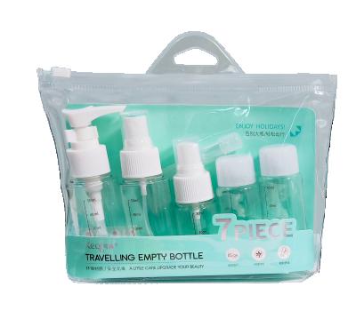 China 7pcs Cosmetic Travel Bottles Containers Travel Bottle Kit Set For Toiletries And Makeup With Travel Bag for sale