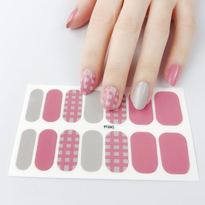 China Eco-friendly Material SBelle OEM Semi Cured Gel Nail Sticker Press On Nails Backing 3D And Private 2D Art Design for sale