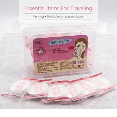 China Essential Disposable Towel Cloth Disposable Compressed Cotton 100% Compressed Travel White Towel for sale