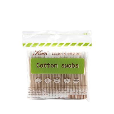 China Ear Cotton 100pcs Clean Bud Wooden Stick Cotton Swab for sale