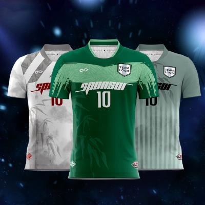 China Full Sublimation Finished Quick Dry Digital Printing Soccer Jersey Team Name Football Uniform Custom Made for sale