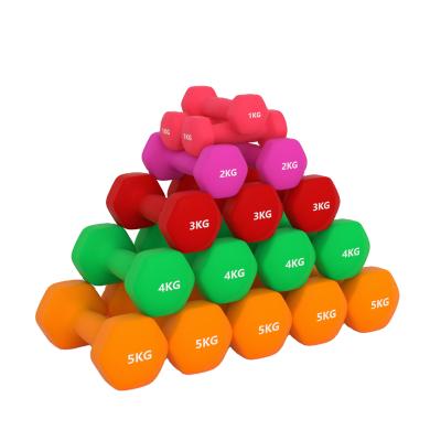 China Dumbell Set Wholesale 1kg 2kg 3kg 4kg 5kg Canada Neoprene Dumbbell Workout Set Hand Held Weights for sale