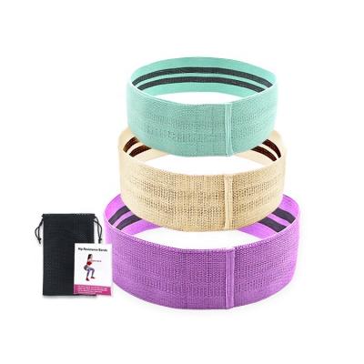 China Home\Gym\Sports Performance Zhenjiang Fabric Heavy Duty Double Booty Exexrcise Bands Tan Color 3 Sets Bare Resistance Bands With Long Band for sale