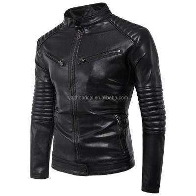 China Viable New Style Men's Cool Motorcycle Coat Leather Men's Clothing Leather Jacket for sale