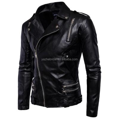 China Viable Hot Sale Mens Clothing Multi Zipper Lapel Men's Coat Fur Coat Leather Jacket for sale