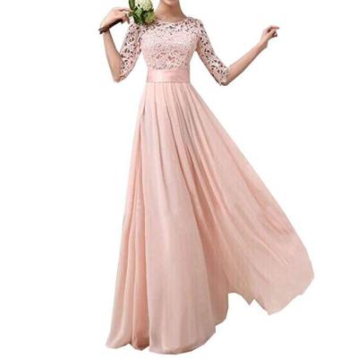 China Custom Made Long Size/Dry Cleaning Color Lace Chiffon Women Bridesmaid Dresses Lady Plus Size Party Evening Dresses for sale